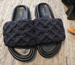 Louis Vuitton Dark Monogram Slides